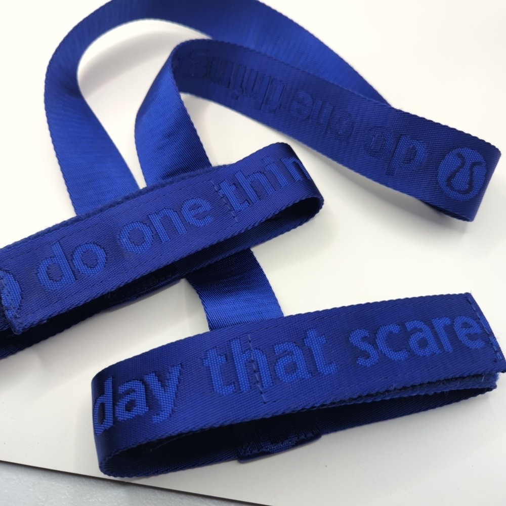 Lemon Royal Blue Embossed Woven Camera Strap